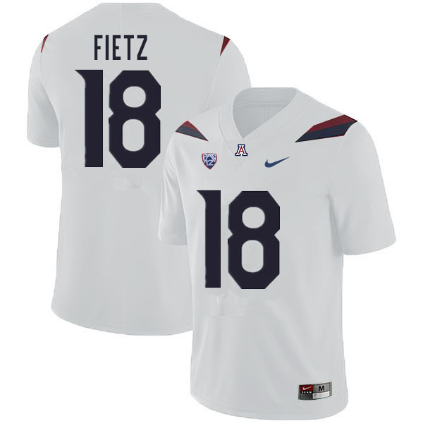 Men #18 Cameron Fietz Arizona Wildcats College Football Jerseys Sale-White